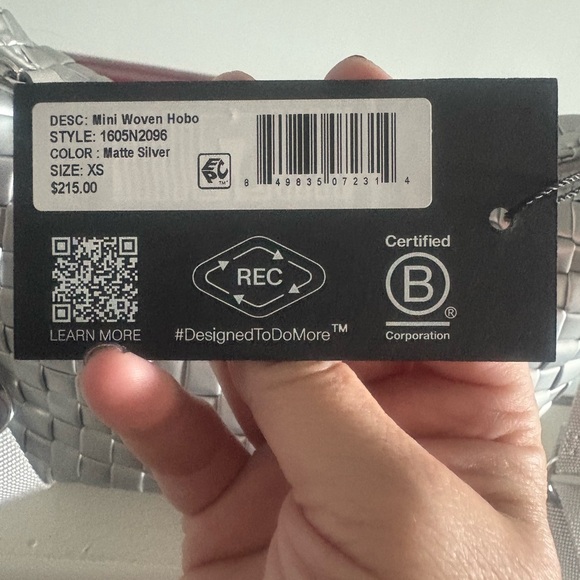 MZ Wallace Silver Shoulder Bag with Quilted Texture - Picture 3 of 6